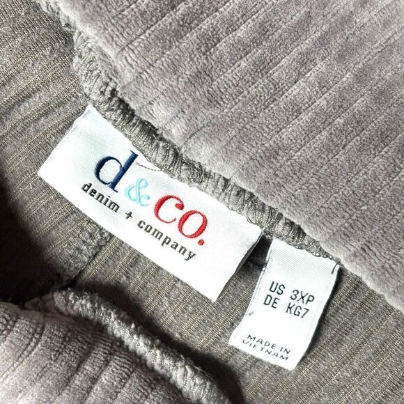 d & co. 3X Petite Gray stretch corduroy two pocket leggings soft - Picture 7 of 7